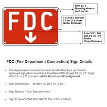 Load image into Gallery viewer, SIGN-037-EA -FDC Sign - 18 x 12 - Rust Free Reflective Aluminum