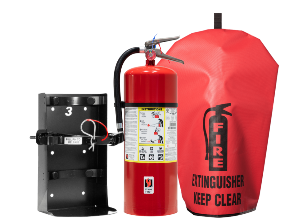 Oilpatch Special - 20lb ABC Extinguisher, Vehicle Bracket, and Weather Cover