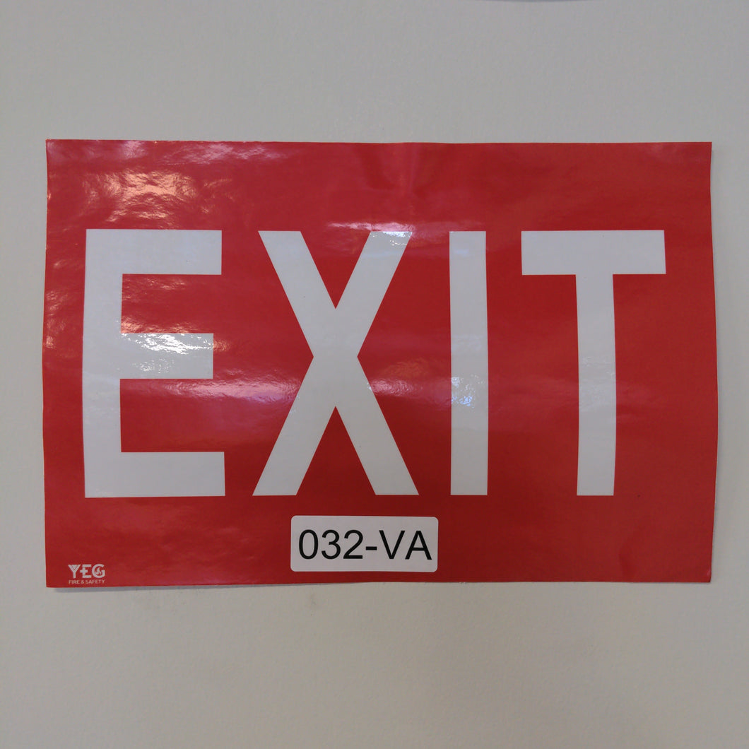 SIGN-032-VA Exit Sign Red - 12