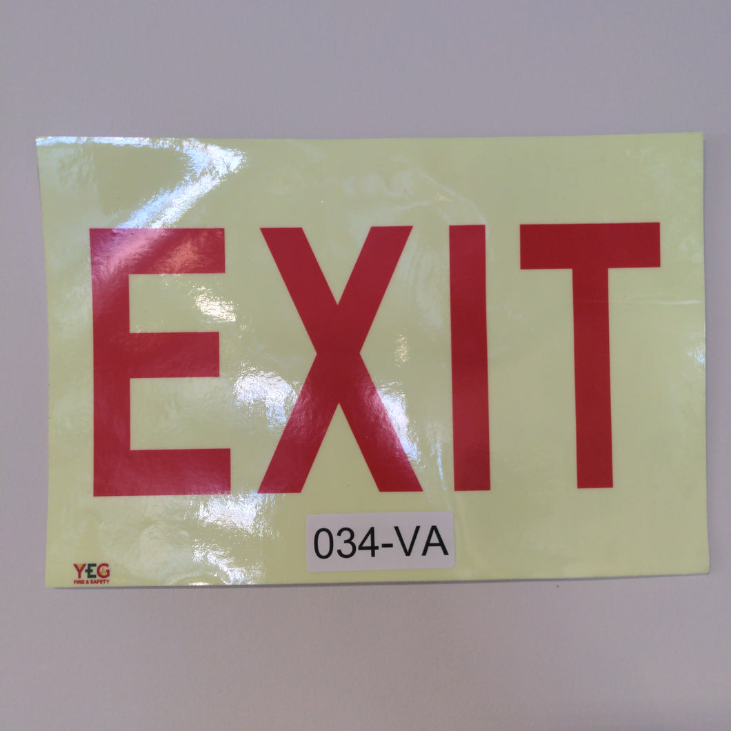 SIGN-034-VA Exit Sign Glow - 12