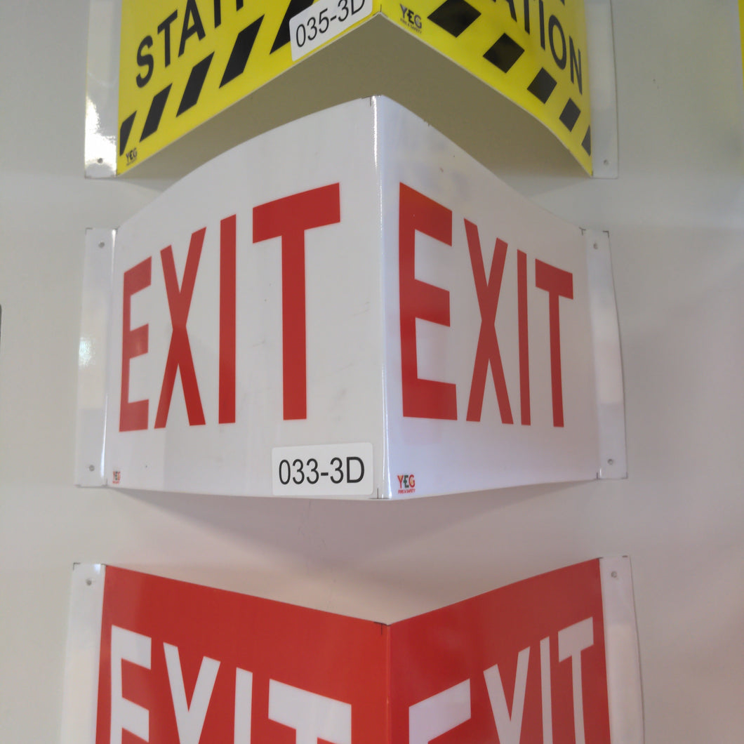 SIGN-033-3D Exit Sign White - 12