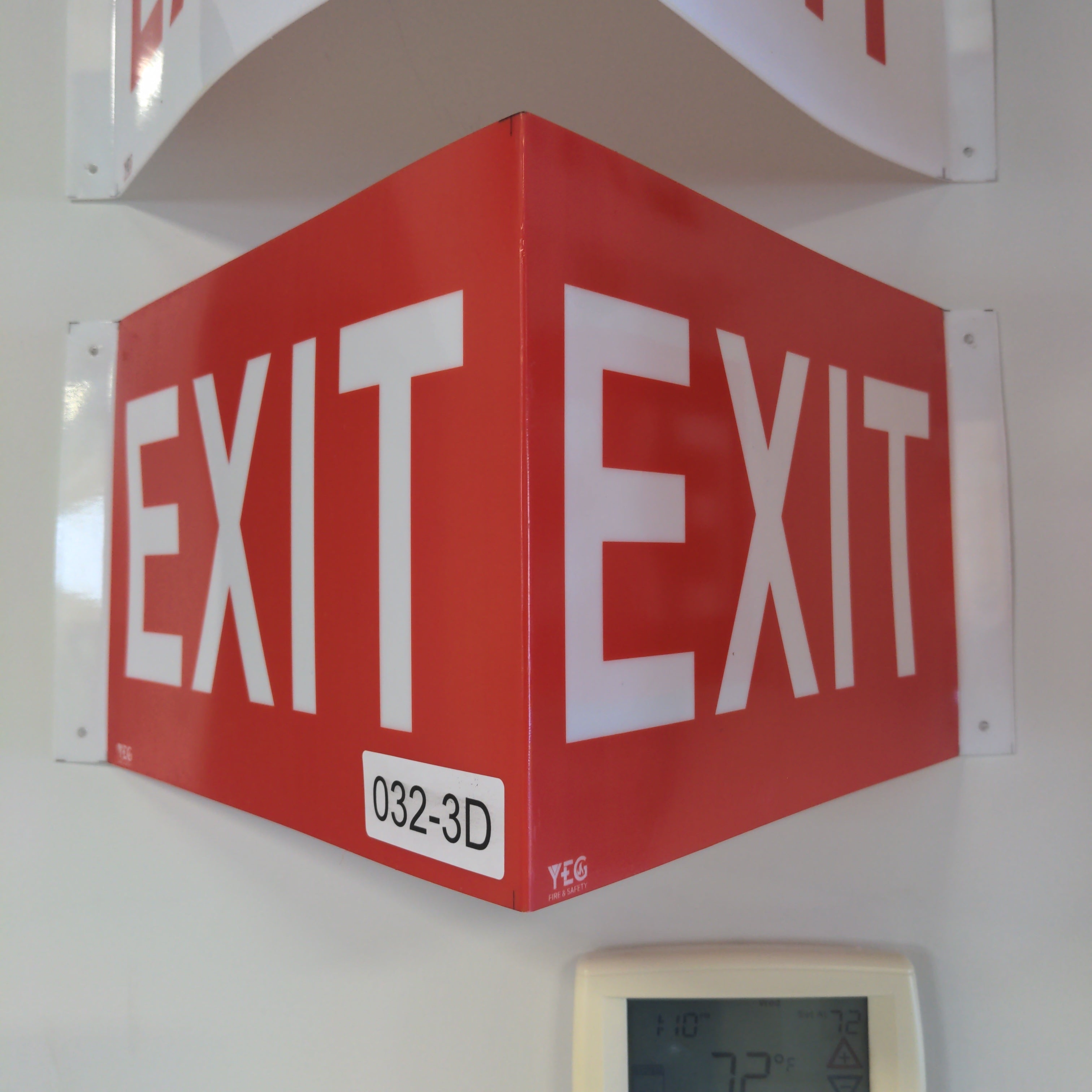 3part Exit Sign SIGN-032-3D Exit Sign Red - 12