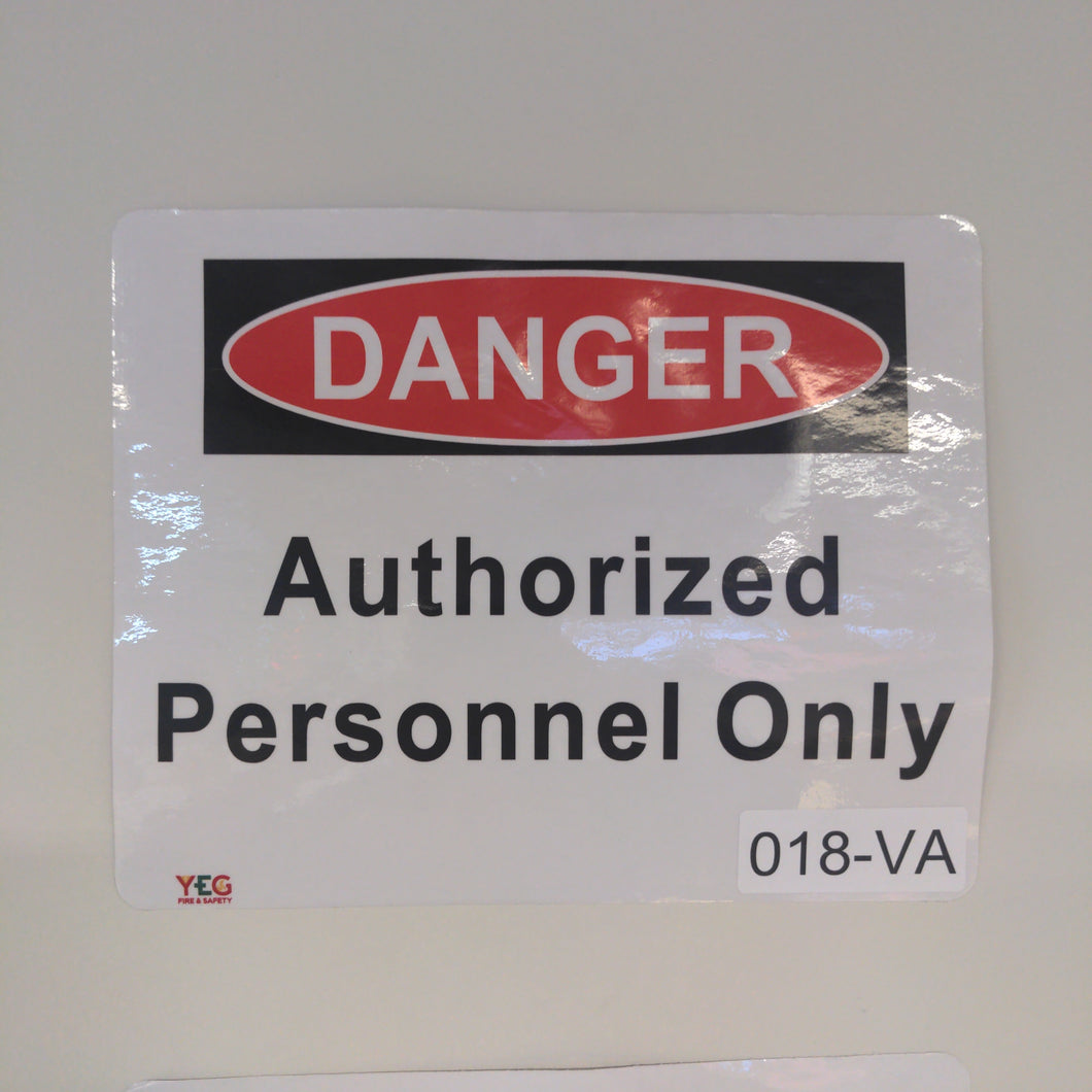 SIGN-018-VA DANGER Authorized Personnel Only  - 8