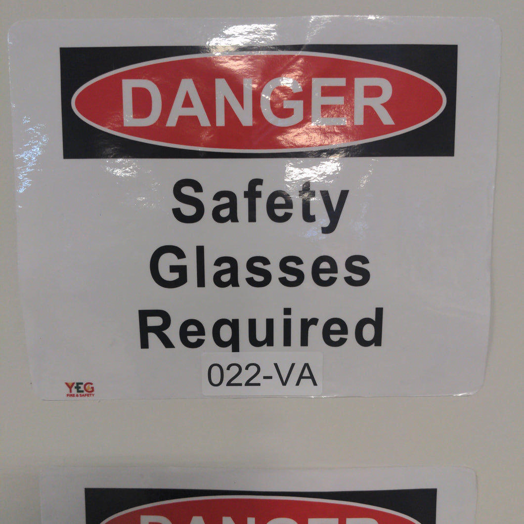 SIGN-022-VA DANGER Safety Glasses Required  - 8